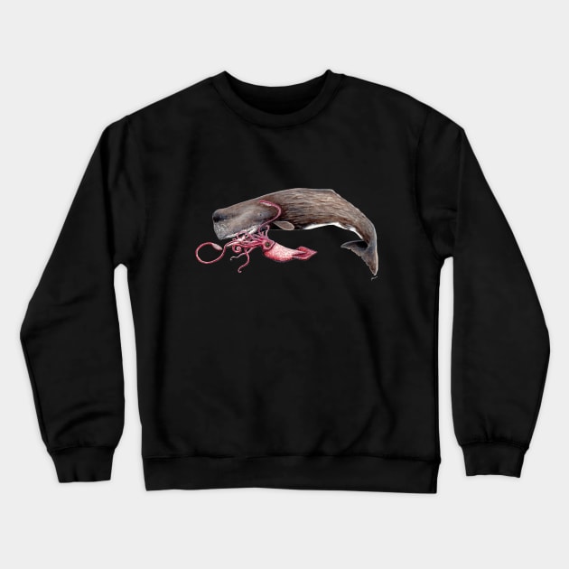 Sperm whale and giant squid Crewneck Sweatshirt by chloeyzoard